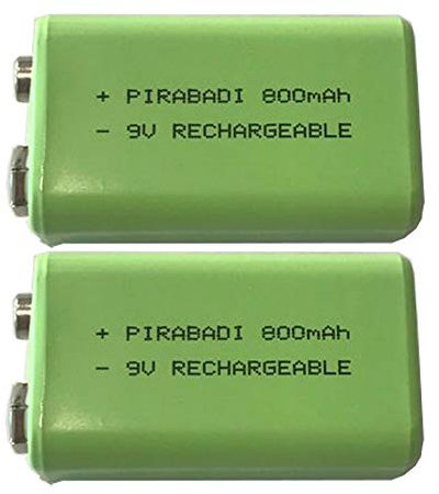 Lotto di 2 pile da 9 V ricaricabili, 800 mAh 6LR61 6F22 NI-MH ACCU, grande capacità e alta qualità, per telecomando, robot giocattolo, lampada, lettore MP3 MP4, ecc.