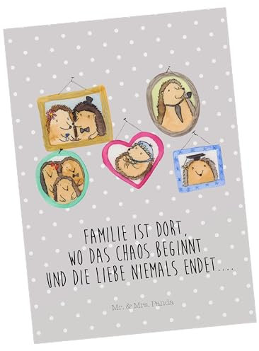 Mr. & Mrs. Panda Postkarte Igel Familie - Geschenk, Mama, Papa, Bruder, Familienfoto, Einladungskarten Geburtstag, Einladungskarte, Geschenkkarte,