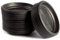 24 Pack Small Plastic Plant Saucers for Pots, 10 cm Drip Tray for Planter, Indoor, Outdoor Flowers (Black)