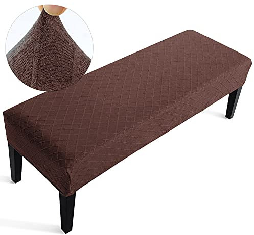 Fuloon Universal-Bezug für Esszimmer-Bank, elastisch, Stuhlhusse, für Esszimmer, abnehmbar, Bezug für Esszimmerstuhl, Esszimmer(Braun)