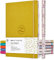 ZenART Punktiertes Notizbuch aus Kunstleder - Größe B5, 17,8 x 25,4 cm, 120g/m² Premiumpapier, Notizbuch mit lebhaften Farben, japanisches Randmotiv - Layflat, Punkt Raster zum Notieren