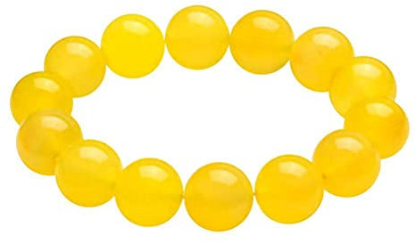Achat Armband, Gelb Jaspis Reinigungsarmband Edelstein Perlen Stretch Armband Anti-Müdigkeit Meditation Gelb Achat Armband