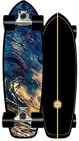 VOMI Skateboard Anime Design Komplettboard Pumping Surfskate Profi Dropthrough Longboard Drop Thru Carving Surfboard, 78 * 24Cm 7-Lagiges Ahornbrett, C4 Truck Penyboard Street Sharks Waveboard Kinder