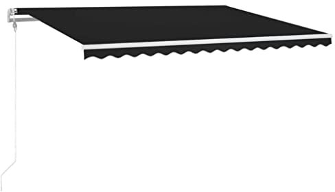 vidaXL Markise Automatisch mit LED Windsensor Gelenkarmmarkise Sonnenmarkise Balkonmarkise Sonnenschutz Sichtschutz Terrasse Garten 400x300cm Anthrazit