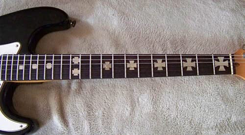 myrockshirt Eisernes Kreuz Set für Gitarrenhals Griffbrett Aufkleber universal passend für E-Gitarre Bass Gitarre Cooles Styling Akustikgitarre
