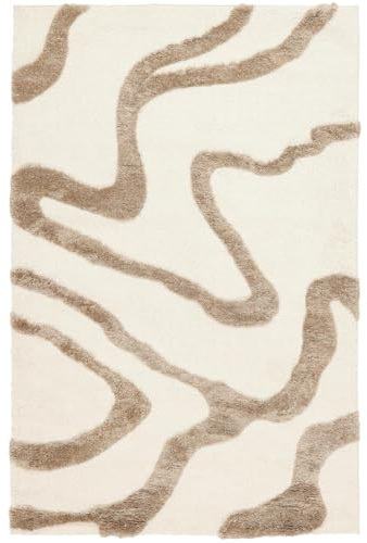 RugVista Ginori Teppich, 200 x 300 cm, Off Weiß/Beige | Moderne, Rechteckig, Hoher Stapel, Nur chemische Reinigung, Oeko-Tex 100