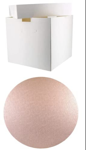 Art of Cake® 10 in Drum Round Rose Gold and 10 in TALL Cake Box