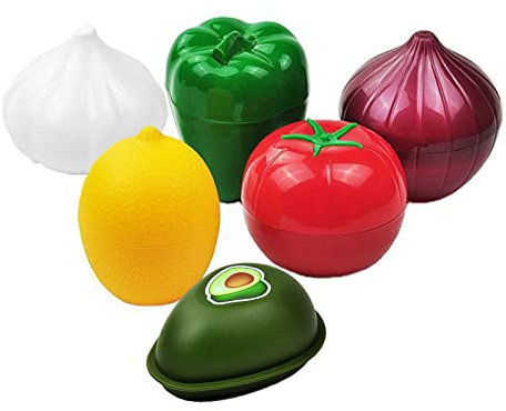 Giftik 6 Recipientes De Almacenamiento De Alimentos Para Nevera, Aguacate, LimóN, Tomate, Cebolla, Chile, Ajo, Frutas, Verduras, Alimentos Frescos, Protector, Caja, Cuenco Para Nevera