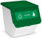 AC - Contenedor apilable de polipropileno - Cubo de Reciclaje de basura, Caja de almacenamiento de residuos, fácil apertura – 36 L – Vidrio – 36 x 38,5 x 38 cm
