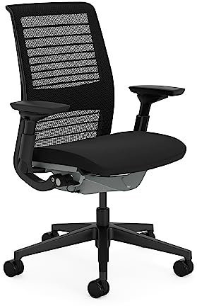Steelcase Think Ergonomischer Bürostuhl mit LiveBack Lumbalstütze, 4D-Armlehnen, nachhaltigem Design Onyx