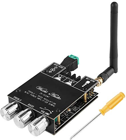 Bluetooth Verstärker Modul Hifi Stereo - 2.0 Audio Amplifier Board Mini Digital Endstufe Platine Bass und Treble Tuner mit Antenne 2X50W