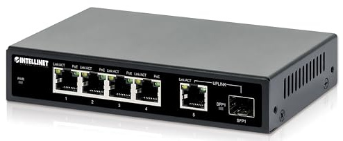 Intellinet 5-Port Gigabit Ethernet PoE+ Switch mit SFP-Port