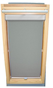 Sichtschutz-Rollo für VELUX Dachfenster für TYP GGL/GPL/GGU/GPU - PK06 - Farbe grau - mit BLENDE und Haltekrallen - KLICK Montage