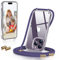 GOODVISH Handykette Kompatibel mit Apple iPhone 14 Pro 6,1 Display, Necklace Hülle mit Band Handyhülle für zum Umhängen, Transparent Case mit Schnur Kameraschutz und Bildschirmschutz, DunkelViolett