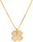 KONFEN Four Leaf Clover Necklaces, Sterling Silver Gold Pendant Necklace for Women with Zircon, 925 Silver Ladies Chain Jewellery for Mum Her Wife Girlfriend Anniversary Birthday Christmas Valentines