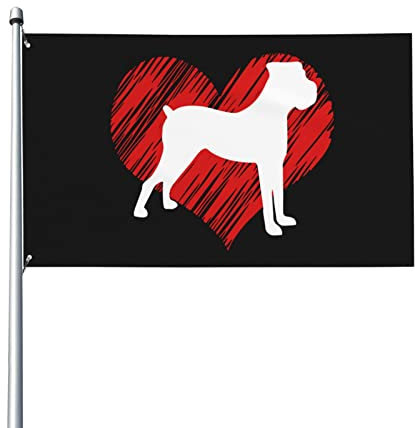 Bannerfahnen 90x150cm, Liebe Boxer Hund Willkommensflagge Verblassen Beständig Außenbanner Dekoration Flagge Mit Ösen, Für Veranda, Feiertage