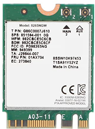 Annadue per Scheda WiFi 8265, Scheda di Rete Wireless Dual Band 2.4G/5G 802.11 AC/Bluetooth 4.2 per Laptop con Interfaccia e NGFF/M2