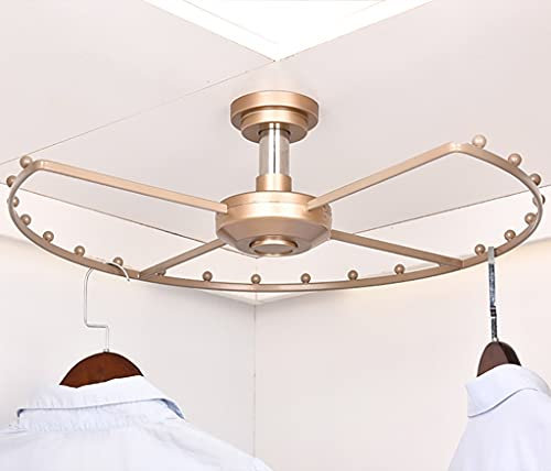 Eck-Kleiderstange für Kleiderschrank, begehbarer Kleiderschrank, Garderobe, drehbarer Kleiderbügel, platzsparend, runder Kleiderständer, Tragfähigkeit 30 kg (Größe: 420 mm) Decoration