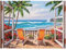 DAERLE Peinture Diamant Adulte, Plage de sable Diamond Painting 5D Complet, Diamant Paysage Kits, Mer Diamant Strass Point de Croix Cristal Painting pour Murale Décoration 40x30cm