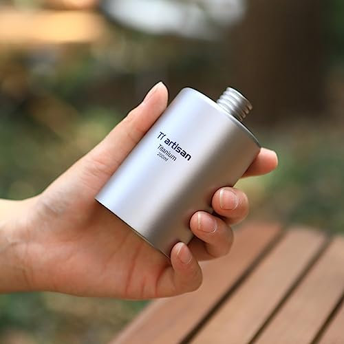 SPORTARC Botella de vino de titanio de 200 ml, ligera, para exteriores, para senderismo, camping, caza, barbacoa, escalada