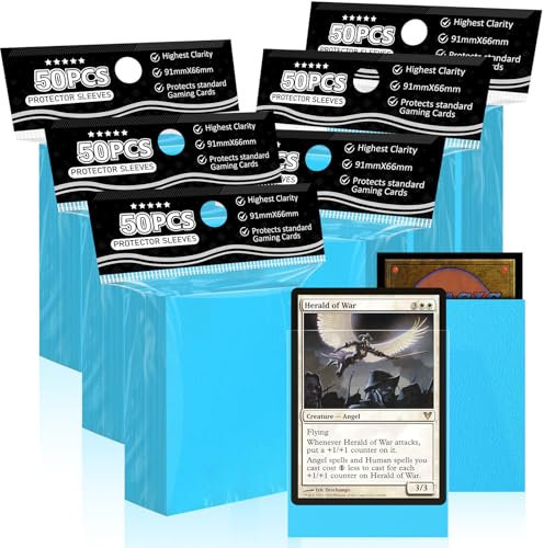 Blau Trading Card Sleeves für MTG, 300 Pcs Matte Sleeves Perfekte Passform für Trading Cards Sport-Karten Baseball-Karten TCG Yugioh Magic Commander, robust und schön Mischen Textured