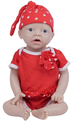 IVITA Full Body Silicone Reborn Baby Doll Newborn Baby Doll Open Mouth Handmade Blue Eyes Soft Baby Doll Girl (WG1554-11.4inch-1581g-Girl)