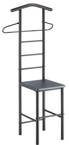 CARO-Möbel Herrendiener JIVO Stummer Diener Kleiderständer in grau, 121 cm, Garderobe mit Hosenbügel
