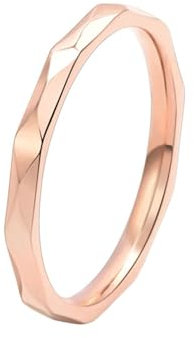 Homxi Trauring Edelstahl Damen,Raute 2MM Ring Rosegold Damen Damen Ringe Gr.47 (15.0)