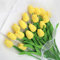 Kisflower 12Pcs Latex künstliche Tulpen - Fake Tulpen künstliche Blumen Faux Tulpen Real Touch Blume für Haus Büro Hochzeit Dekoration （Gelb）