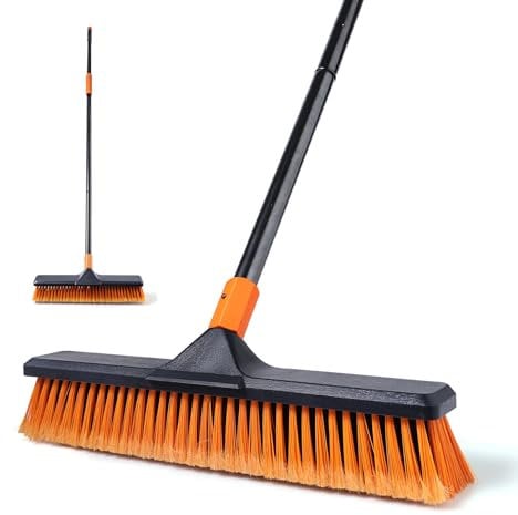 Garden Broom, Yard Brush Heavy Duty Outdoor 2-1, 50&66in, suitable for Schools, Factories, Garden Broom Outdoor,Sweeping Brush (17.7in)