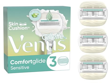 Gillette Venus ComfortGlide Sensitive, 3 Razor Blade Refills