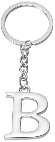 PATIKIL Initial Letter Schlüsselanhänger, Buchstabe B Schlüsselanhänger DIY Anhänger Schlüsselring Tasche Rucksack Dekoration für Männer Frauen Partygeschenke, Silber