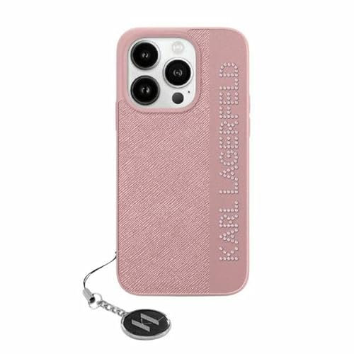 CG MOBILE Karl Lagerfeld KLHCP15XPSAKDGCP Hülle für iPhone 15 Pro Max 6.7 Rosa hardcase Saffiano Rhinestones & Charm