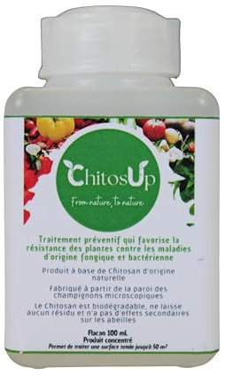 ChitosUp© Chitosan liquide concentré - Traitement préventif qui favorise la résistance des plantes contre les maladies fongiques et bactériennes - Flacon de 100 ml - Pour traiter jusqu'à 50 m2
