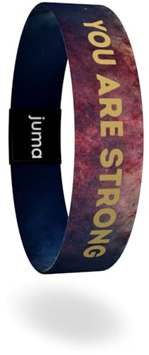 brands2love juma - glaubensband | Verschiedene Größen | Energie- & Motivations-Armbänder, Aus Stoff, Inspirierende Glücksbringer für Kinder, Damen, Herren (L - 19 cm, Your are strong)