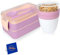 IDOBY® Lunchbox Erwachsene, Auslaufsicher Brotdose (400+500) ml & 650ml Müslibecher -Bento Box To Go, Besteck, Jausenbox für Mikrowellen Und SpüLmaschinen, Schule, Arbeit, BPA Frei (Rosa)
