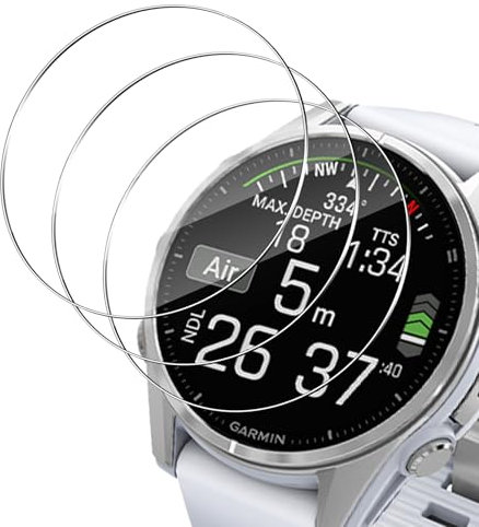 Haofun 3 Stück für Panzerglas für Garmin Fenix 8 43mm Schutzfolie Glas, 9H Härte für Panzer Schutz Glas Displayschutz 2,5D Runde Kante, HD Klar (Transparent)