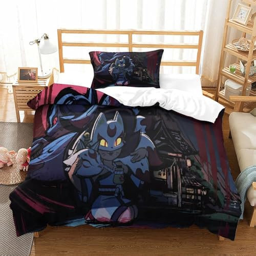 BSTELA9IE Brawl Stars Bettbezug Set 2 Teilig Bettwäsche Kinderbettwäsche-Set Reißverschluss Mit Kissenbezug Betten Set Für Jugendliche Kinder Schlafzimmer Single(135x200cm)