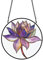 PLIGREAT Buntglas Fensterbehang, lila Lotus Acryl Sonnenfänger Vier Jahreszeiten Thema Blumen Sonnenfänger Fensterbehänge Ornamente für Garten Wohnzimmer Schlafzimmer Weihnachten Baumdekoration