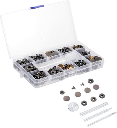 HAWILLOSCH 70juegos Botones Presión De Cuero Con Herramientas Kit De Accesorios Para Manualidades De Cuero Para Ropa Bolsos