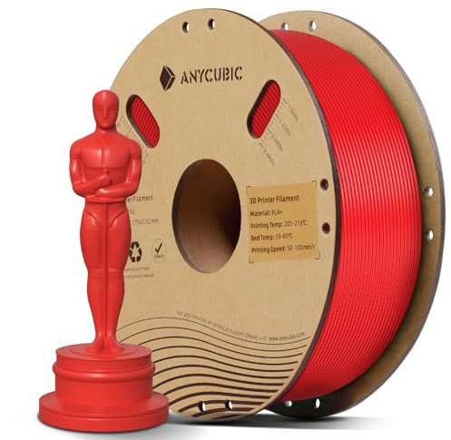 ANYCUBIC PLA Plus Filament 1.75mm Rot, PLA+ 3D Drucker Filament, Intelligente Identifikation, Filament-3D-Druckmaterialien 1kg