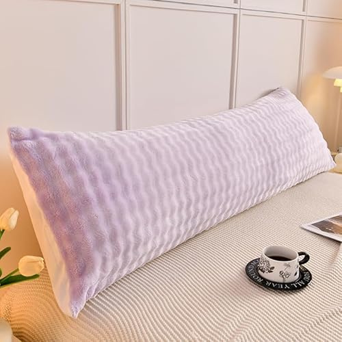 Zhiyuan Funda de almohada corporal en suave vellón con diseño de burbujas 48 x 150 cm, Lila