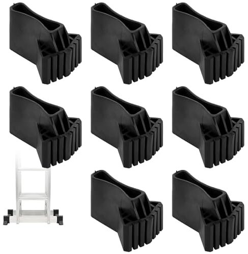 8 Stück Ersatz Leiterfüße, Rutschfeste Leiterkappen leiter füße, Schwarz Leiter Fußabdeckung Leiter Zubehör für Teleskopleitern, Fischgrätleitern, Technische Leitern