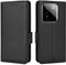 Topme Estuche de Cuero para Realme GT 7 Pro (6.78 Inches), [ Funda para Teléfono de la Serie con Patrón de Lichi Simple] - Negro