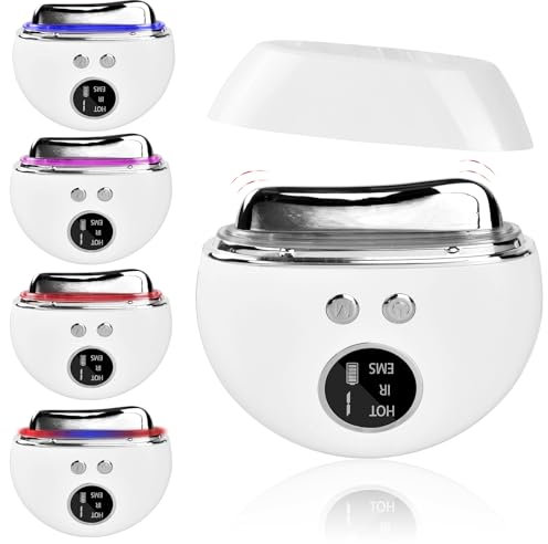 EMS Gua Sha Elektrisch, ems Gesichtsmassagegerät Gegen Falten, Gesichtsmassagegerät Gegen Elektrisch mit Smart 4 Modi Vibration & Wärme, Elektrisches Gua Sha Gesichtsmassagegerät für Gesichtsstraffung