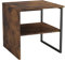 URBNLIVING 40cm Wood & Steel Sofa Side Table Bedside Living Room Unit with Open Storage Shelf (Rustic Brown)