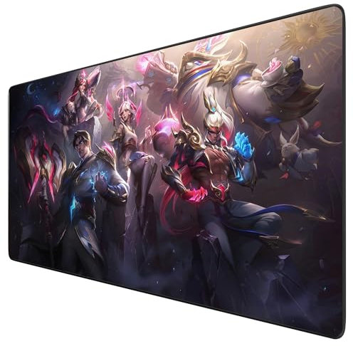 League of Legends Arcane Mauspad, groß, XXL, Gamer Mousepad, wasserfest, mit Gummibasis, rutschfest, strukturierte Oberfläche für Computer, PC, Spielfiguren (90 x 40 cm)