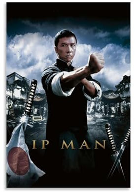 ASHEUQWE Ip Man Poster, ästhetische Wandkunst, Leinwand, Vintage-Poster, dekoratives Gemälde, Wohnzimmer, Schlafzimmer, Dekoration, 60 x 90 cm, ungerahmter Stil