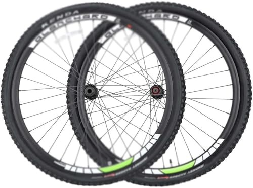 Generic Mountain Bike Ruote da 29 Pollici, Perno Passante Anteriore e Posteriore a sgancio rapido, Set di Ruote MTB con Pneumatico Esterno 29X2, Cerchio Center Lock