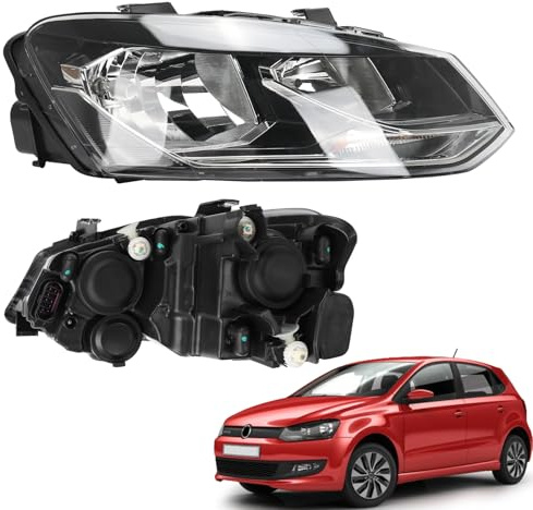 Kistrba Linke Seite Scheinwerfer Ersatz für 2014-2025 VW Polo (6R1, 6C1) | Ohne Lampen, mit LWR Motor
